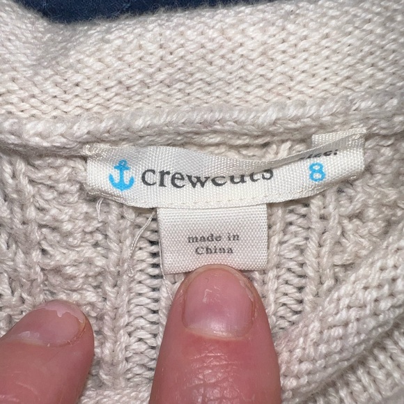 JCrew crewcuts cableknit rollneck oatmeal color sweater, kids, boys size 8 - Picture 4 of 4